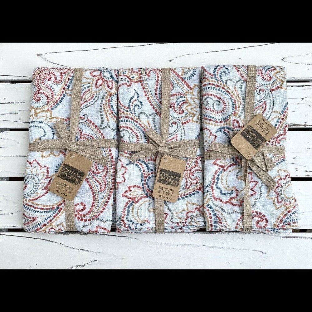Modern Southern Home Set Of 6 Paisley Napkins